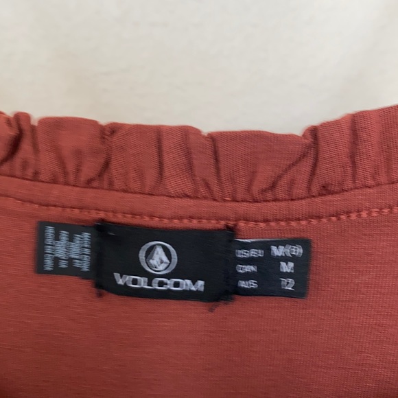 NWT Volcom Ruffle Trim Orange Dress - Picture 5 of 6